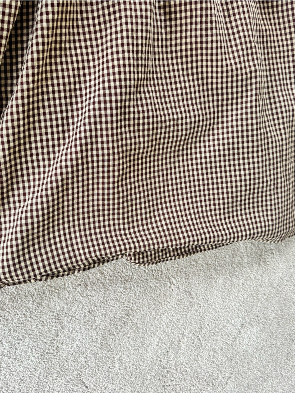 PinkBlush Mocha Gingham Smocked Button Down Maternity Midi Dress in Size S - Picture 9 of 10